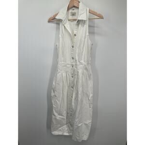 DL1961 Dress Large Daphne Dress Midi White Denim Size S